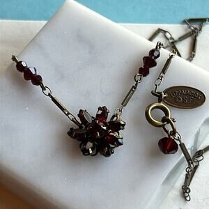 Liz Paiacios Vintage Necklace #119 burgundy crystal rhinestones gothic